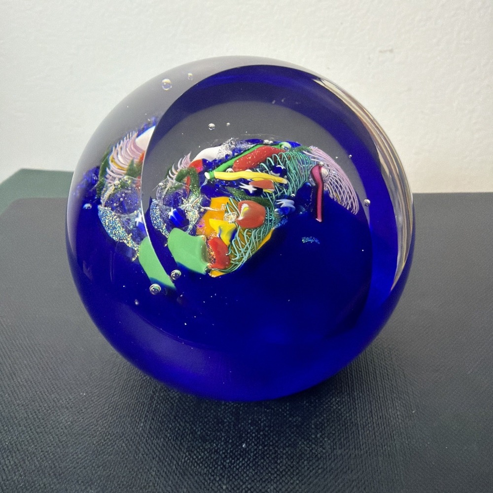 Glass Eye Studio "End Of The Day" Art Glass RARE Paperweight 2004 Confetti VTG - Picture 2 of 13